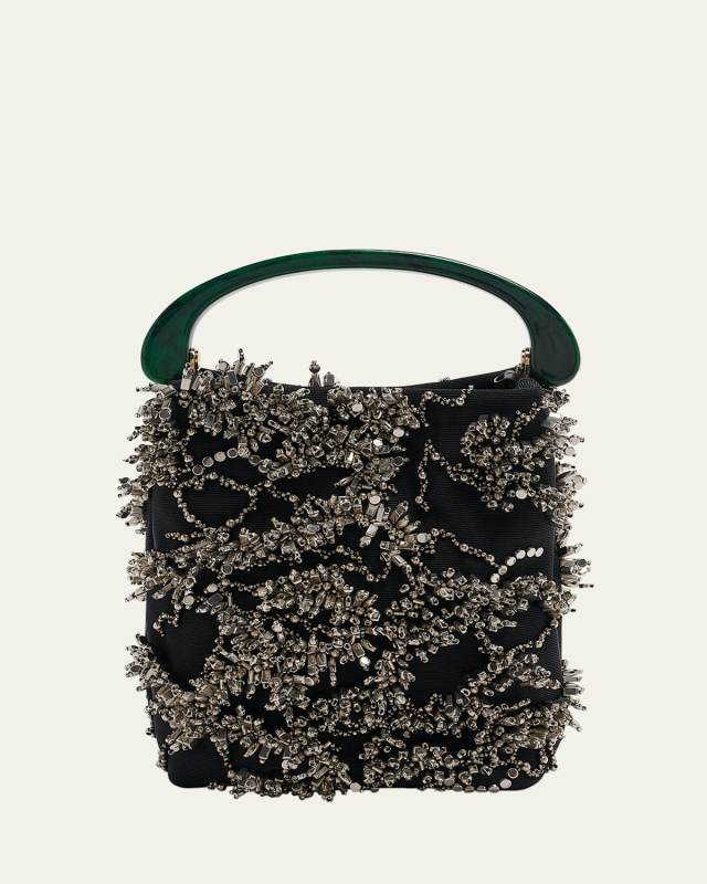 Crisp Embellished Top-Handle Bag